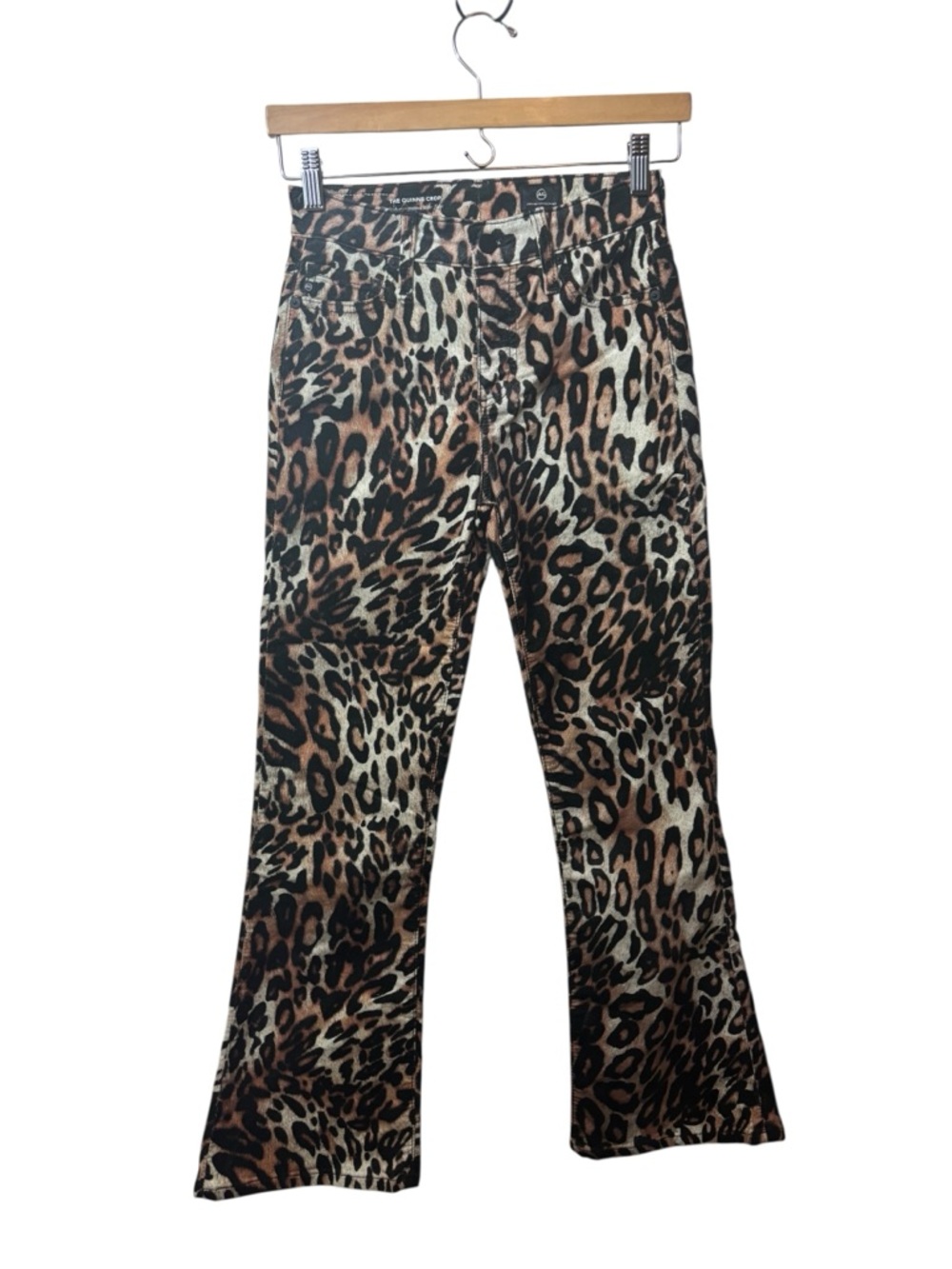 Ag Adriano Goldschmied Leopard Print pants  25R 25 R Quinne crop high rise flare